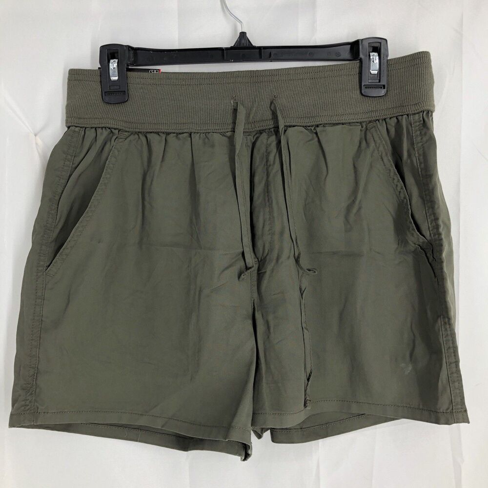 BBJ Los Angeles Women Green Elastic Waist Shorts Medium